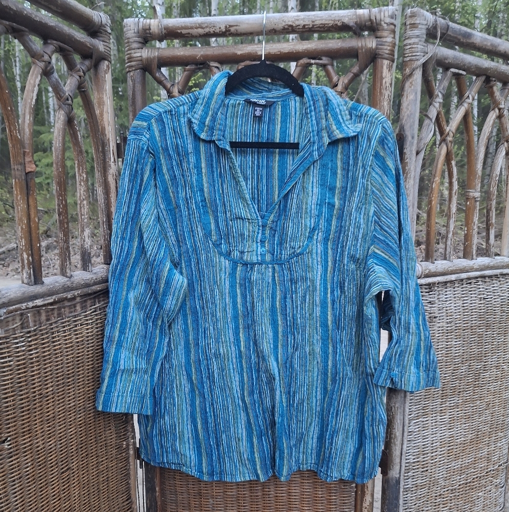 Blue Striped Women's Top